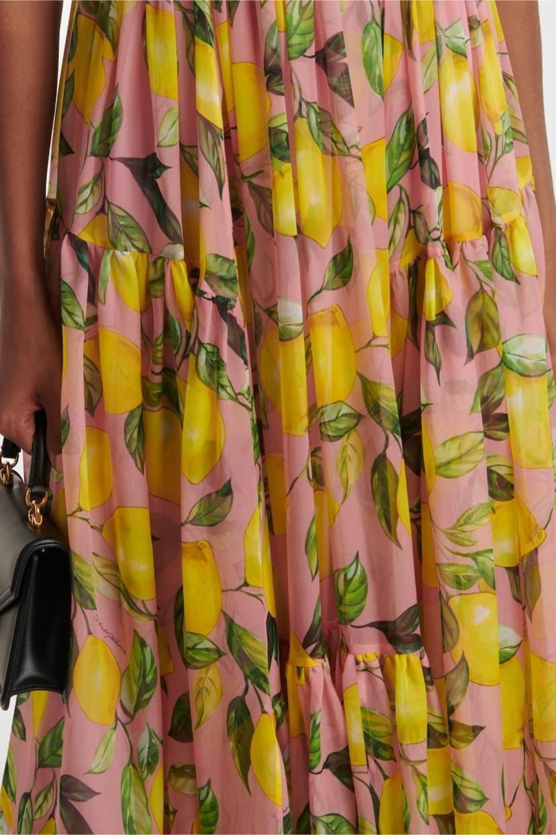 Blanche Baskılı V Yaka Düğümlü Maxi Elbise