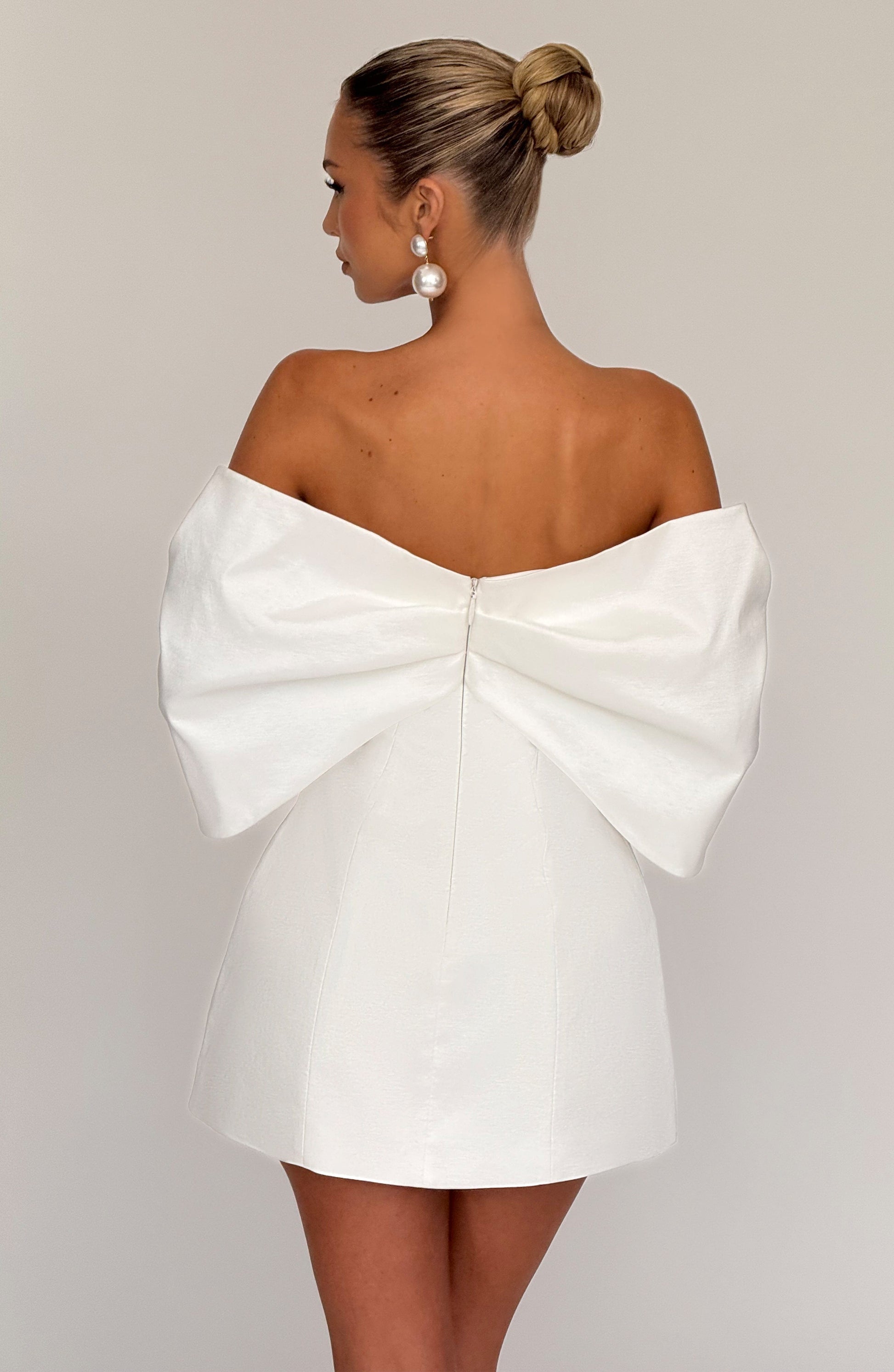 Briella Mini Elbise – Ekru