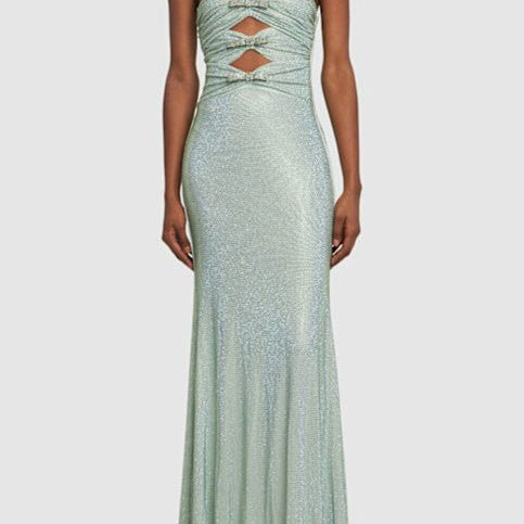 Sandra Taşlı Straplez Uzun Elbise