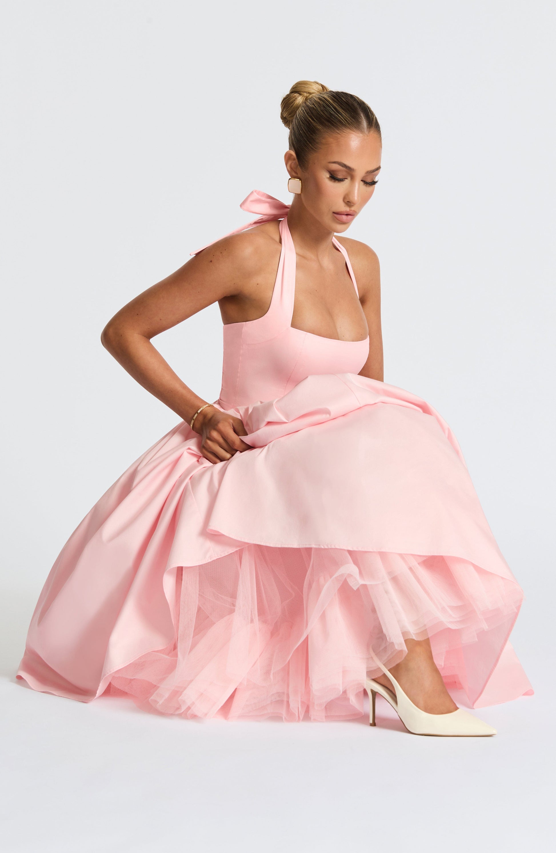 Cressida Pembe Midi Elbise