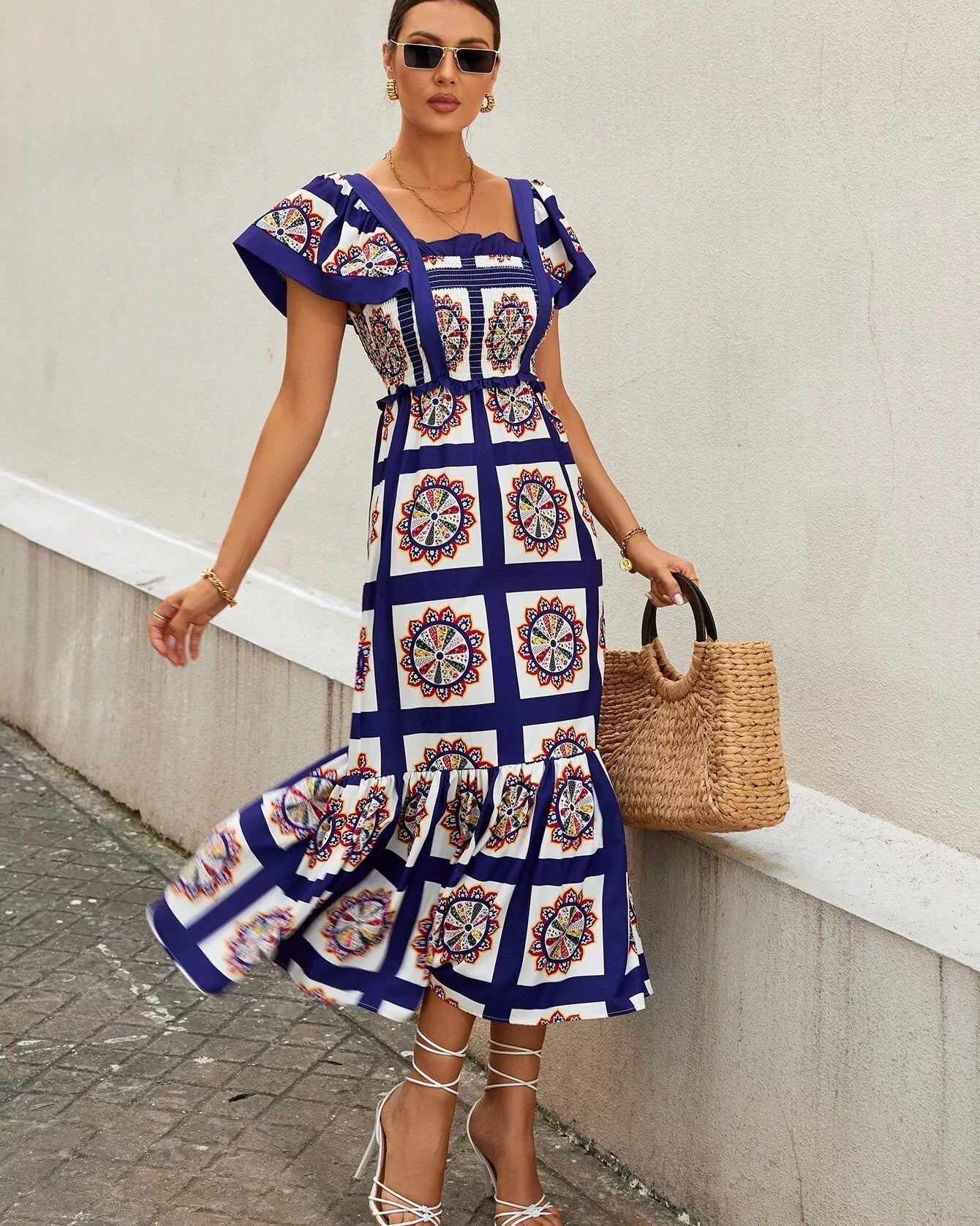 Patchwork Maxi Elbise