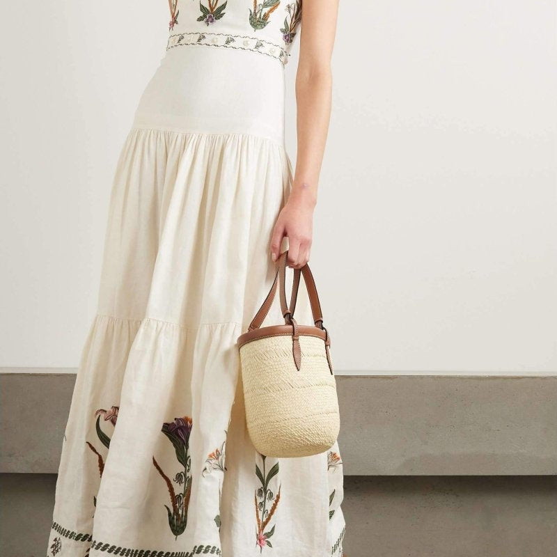 Denise İşlemeli Çiçek Maxi Elbise