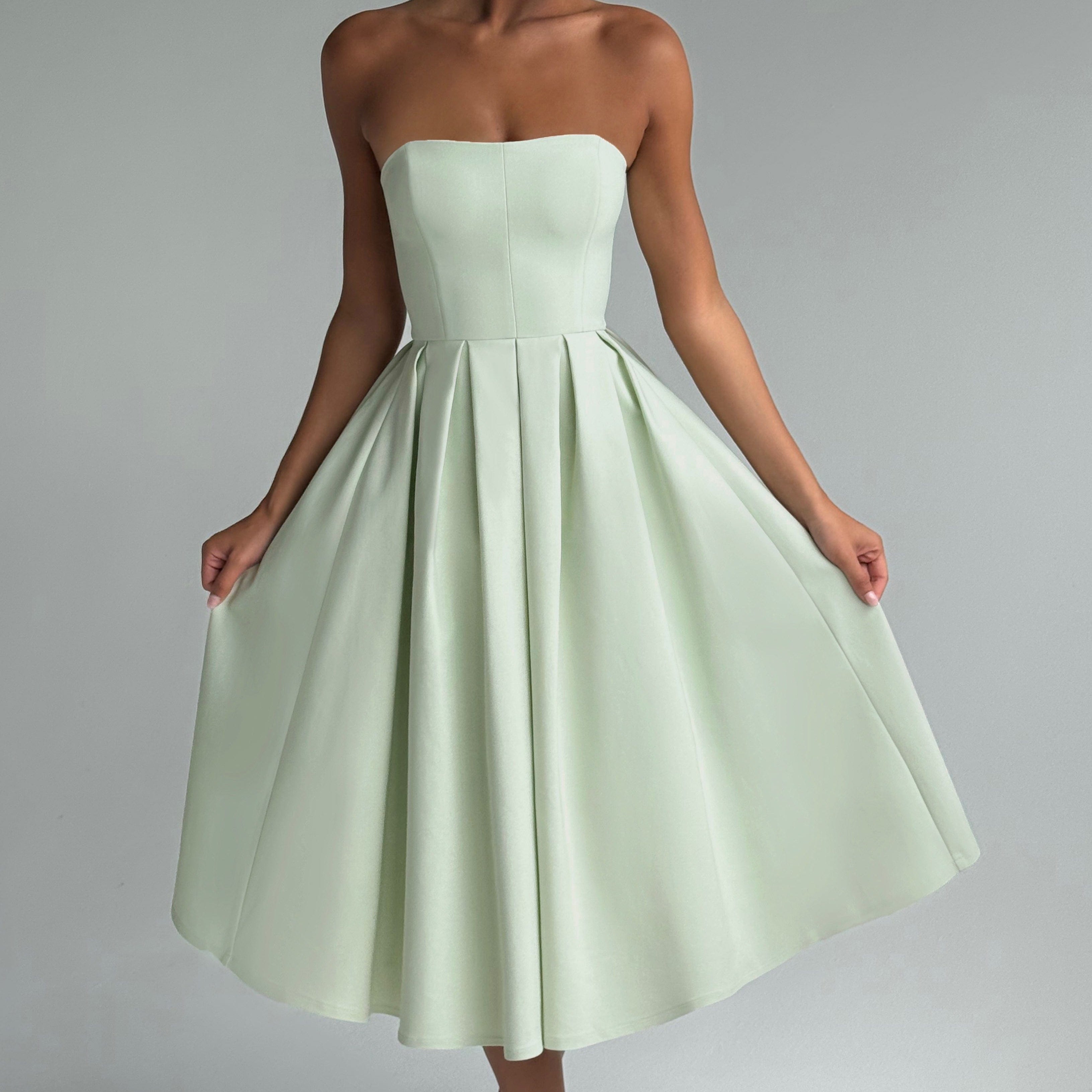 Edith Straplez Midi Elbise