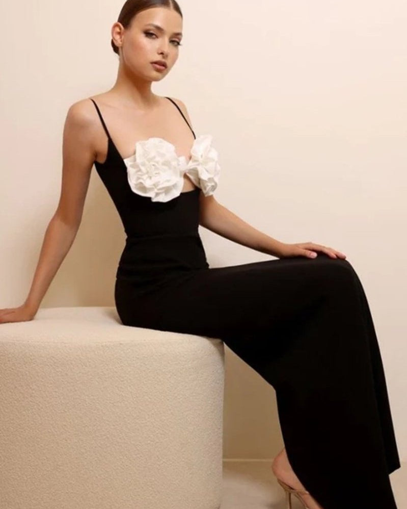 Emily Çiçekli Bandaj Uzun Slip Elbise