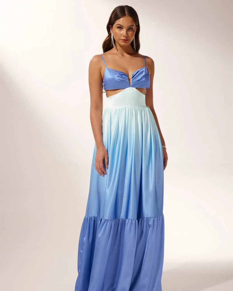 Ethel Cut-out Gradient Maxi Slip Elbise