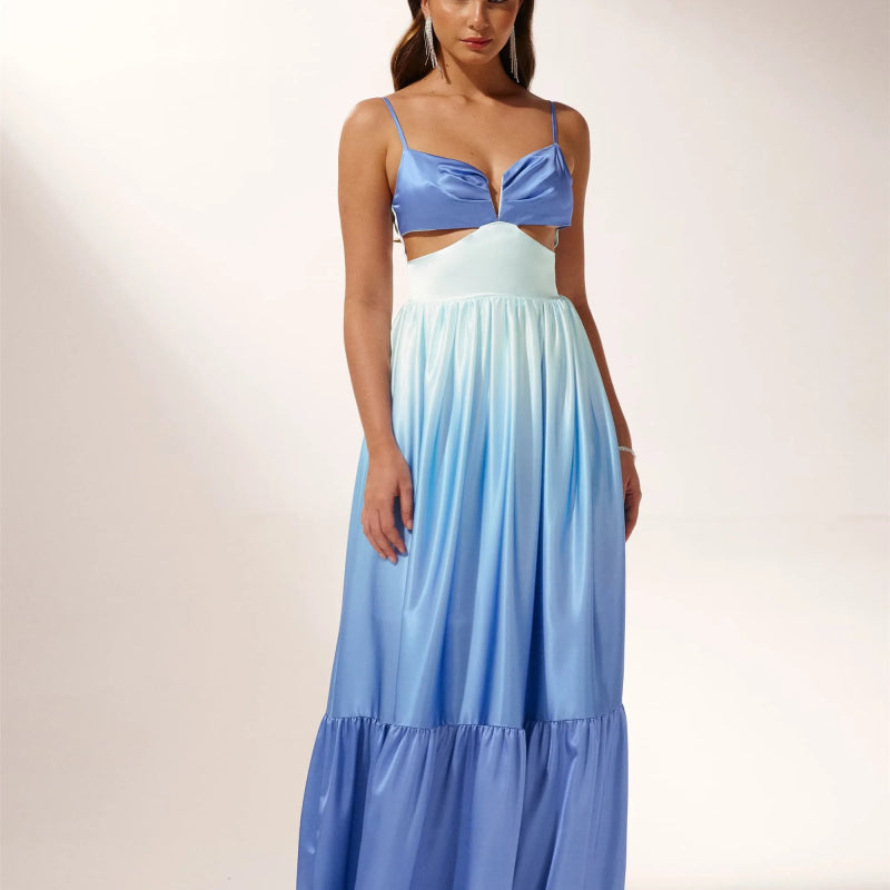 Ethel Cut-out Gradient Maxi Slip Elbise