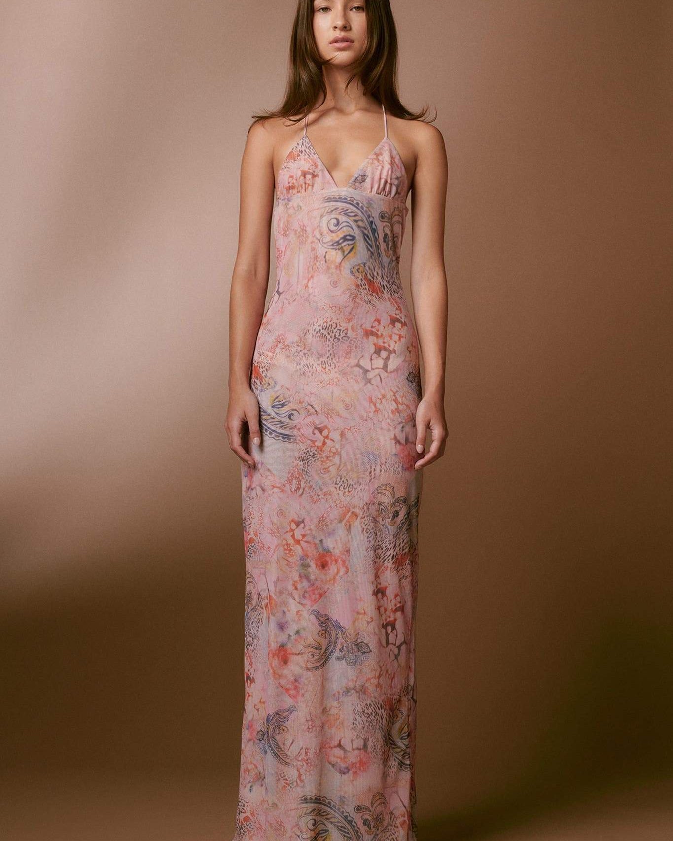 Eudora Baskılı Kelebek Uzun Elbise