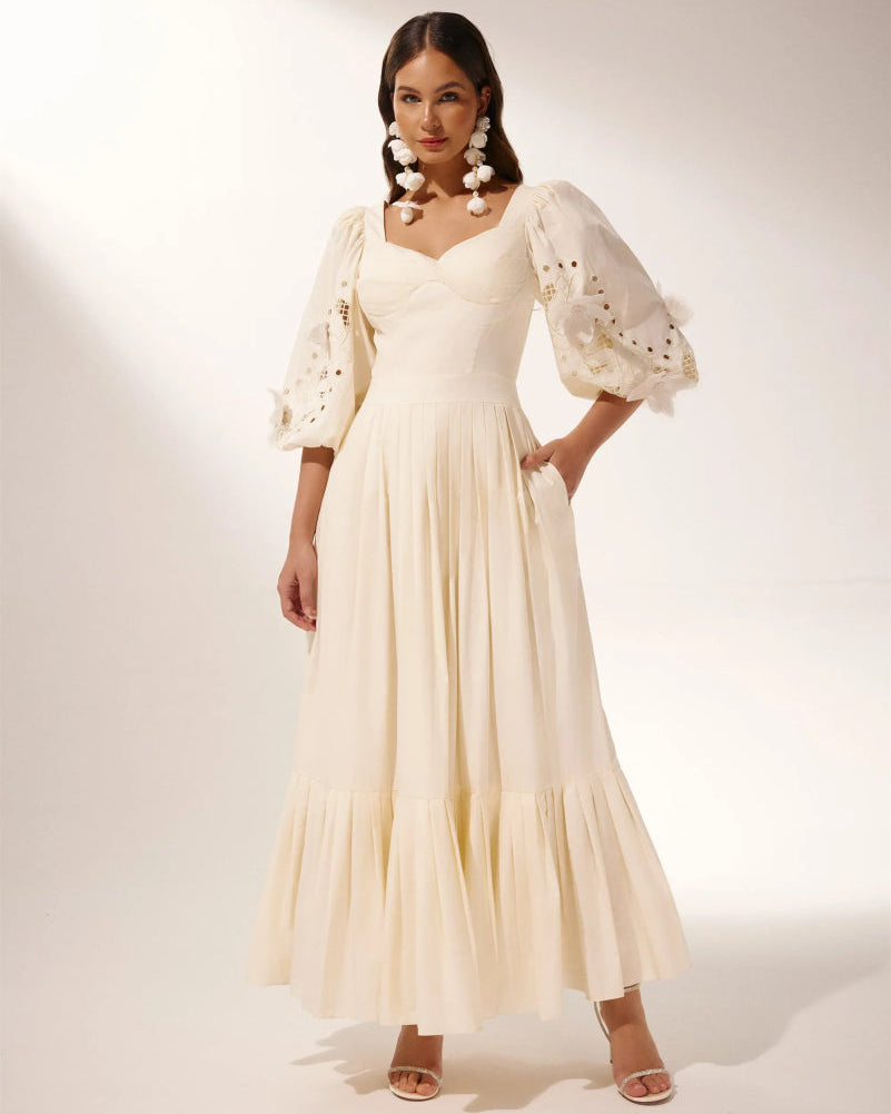 Eunice Balon Kol İçi Boş Maxi Elbise