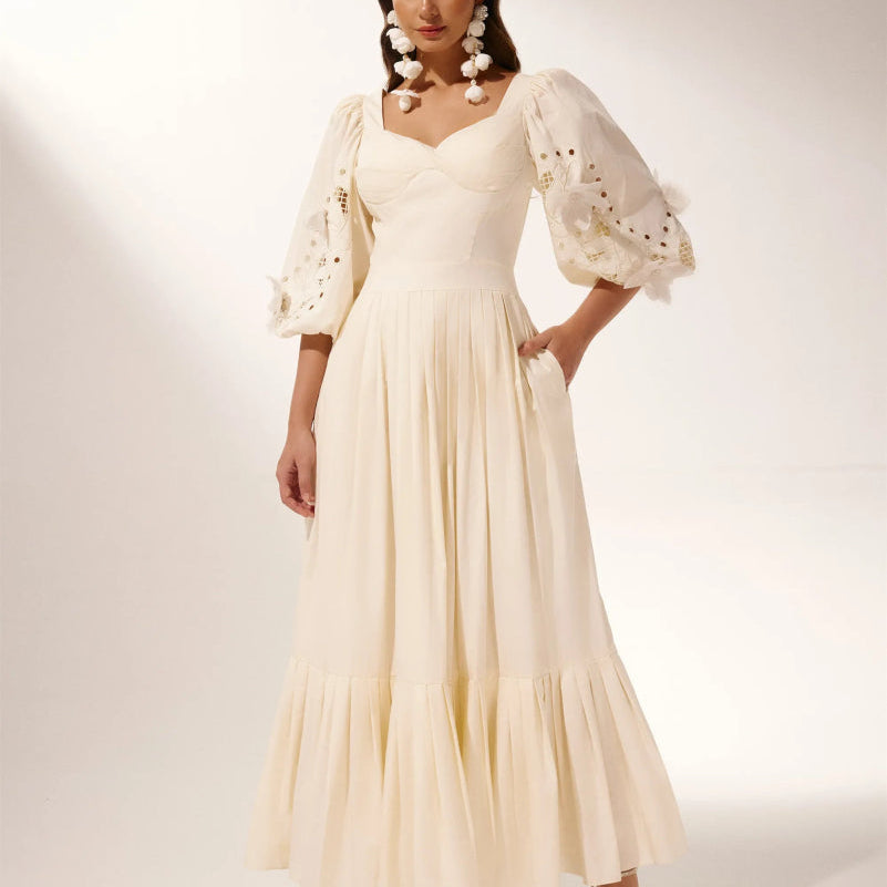 Eunice Balon Kol İçi Boş Maxi Elbise