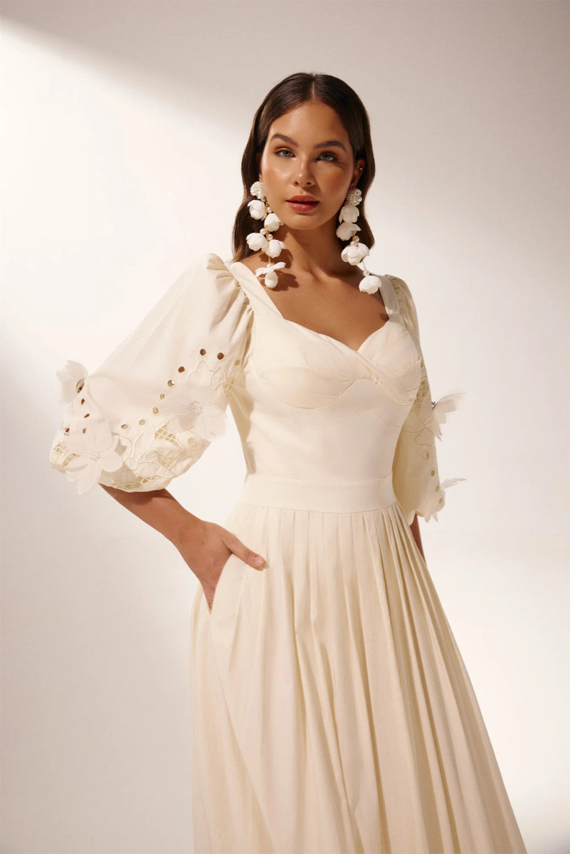 Eunice Balon Kol İçi Boş Maxi Elbise