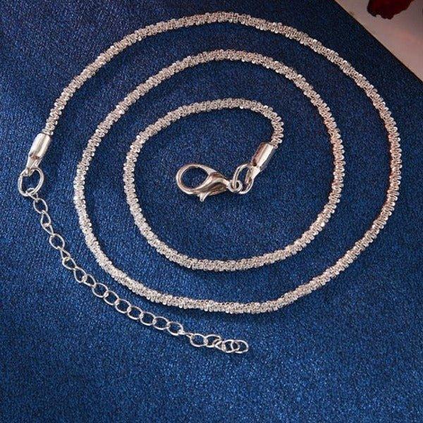 Gümüş Taşlı Kısa Kolye