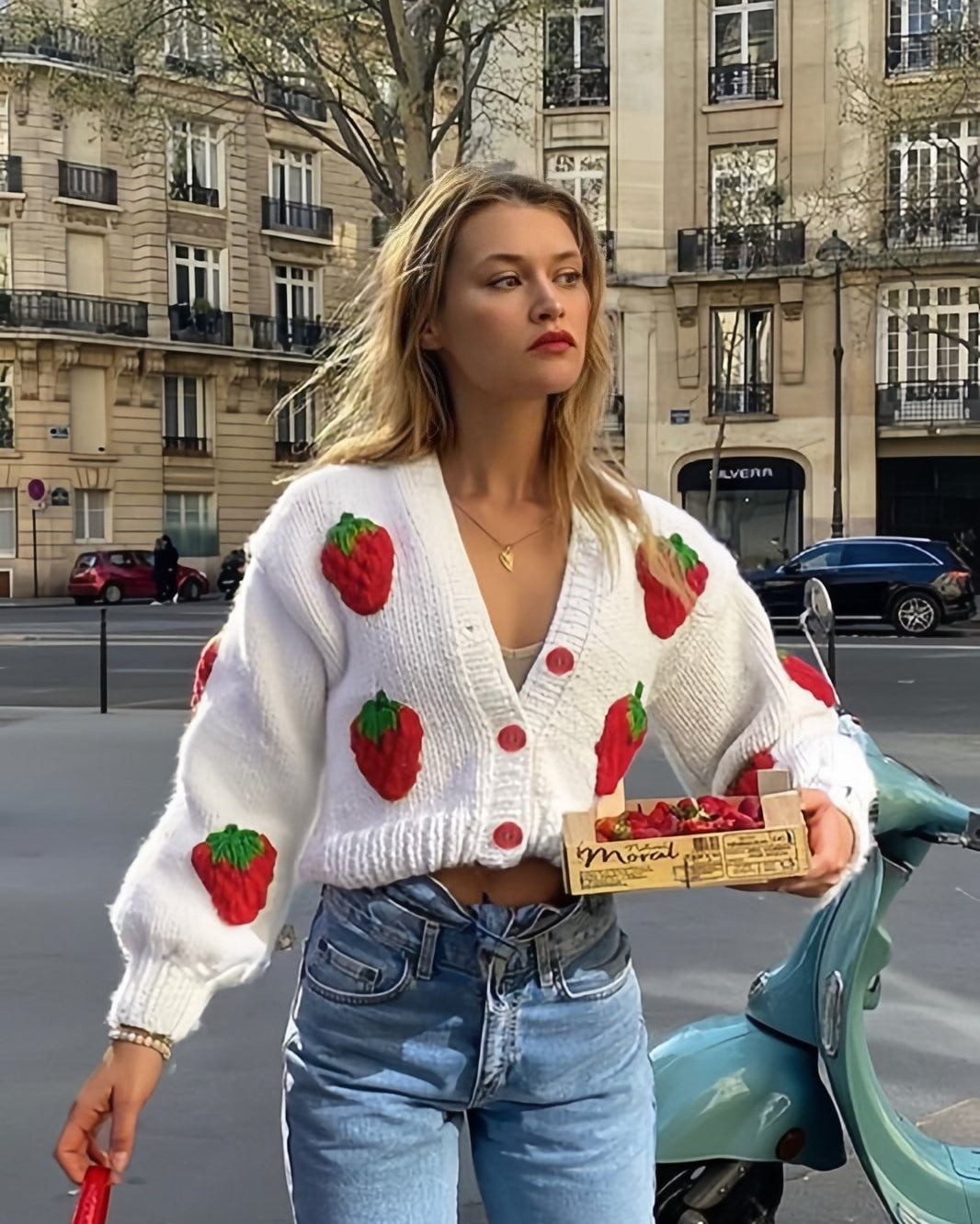 Hanna Çilek Örgü Kazak Hırka