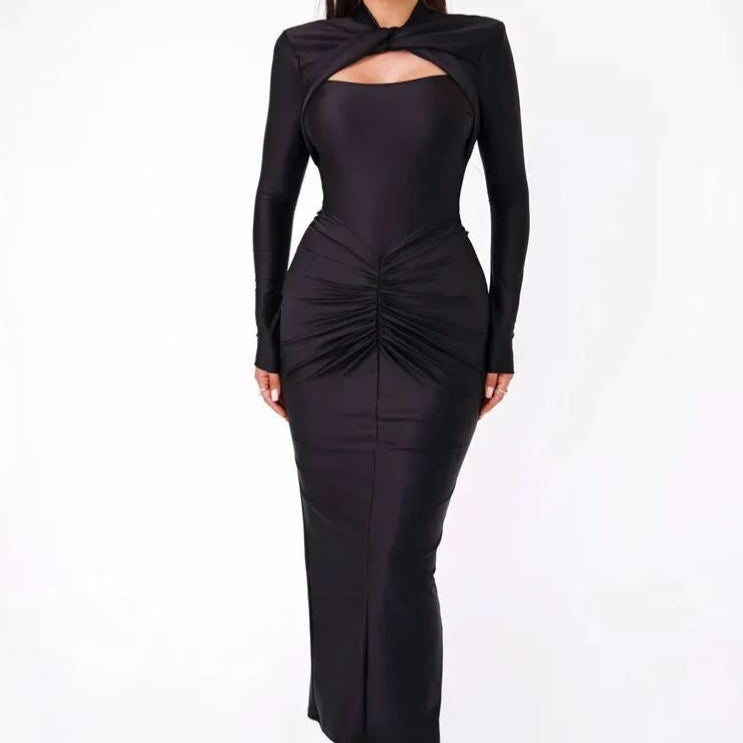 Catherine Oymalı Dantelli Maxi Elbise