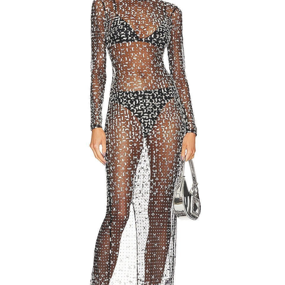 Ina Diamante File Yırtmaçlı Uzun Elbise