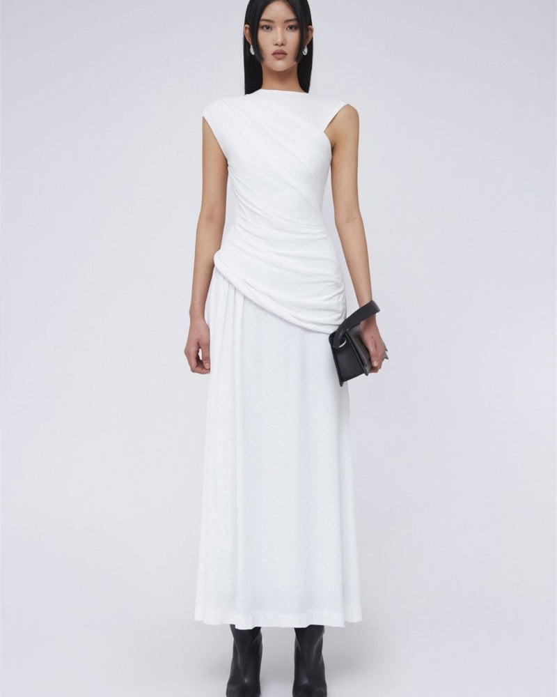 Janet Kolsuz Pileli Maxi Elbise