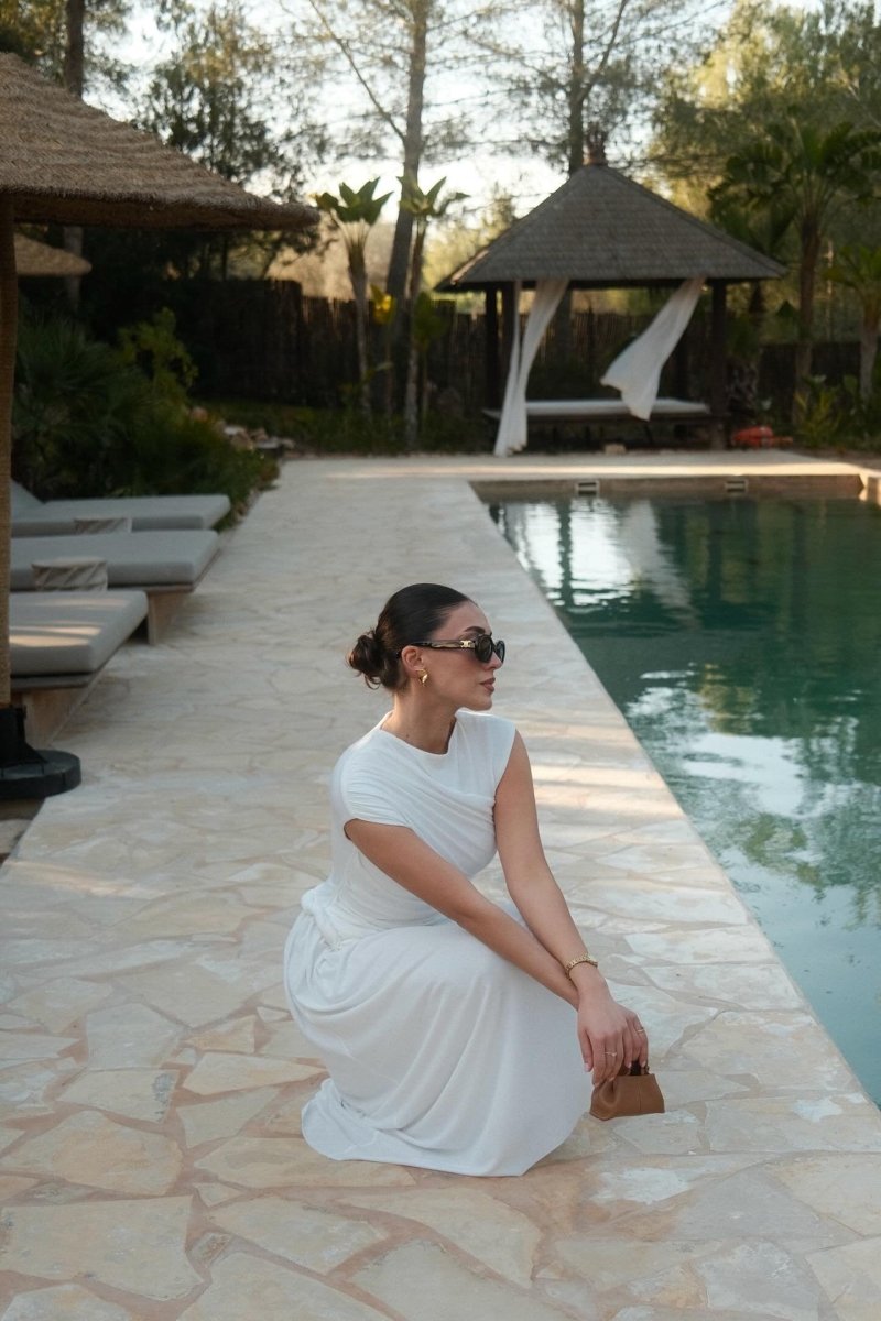 Janet Kolsuz Pileli Maxi Elbise