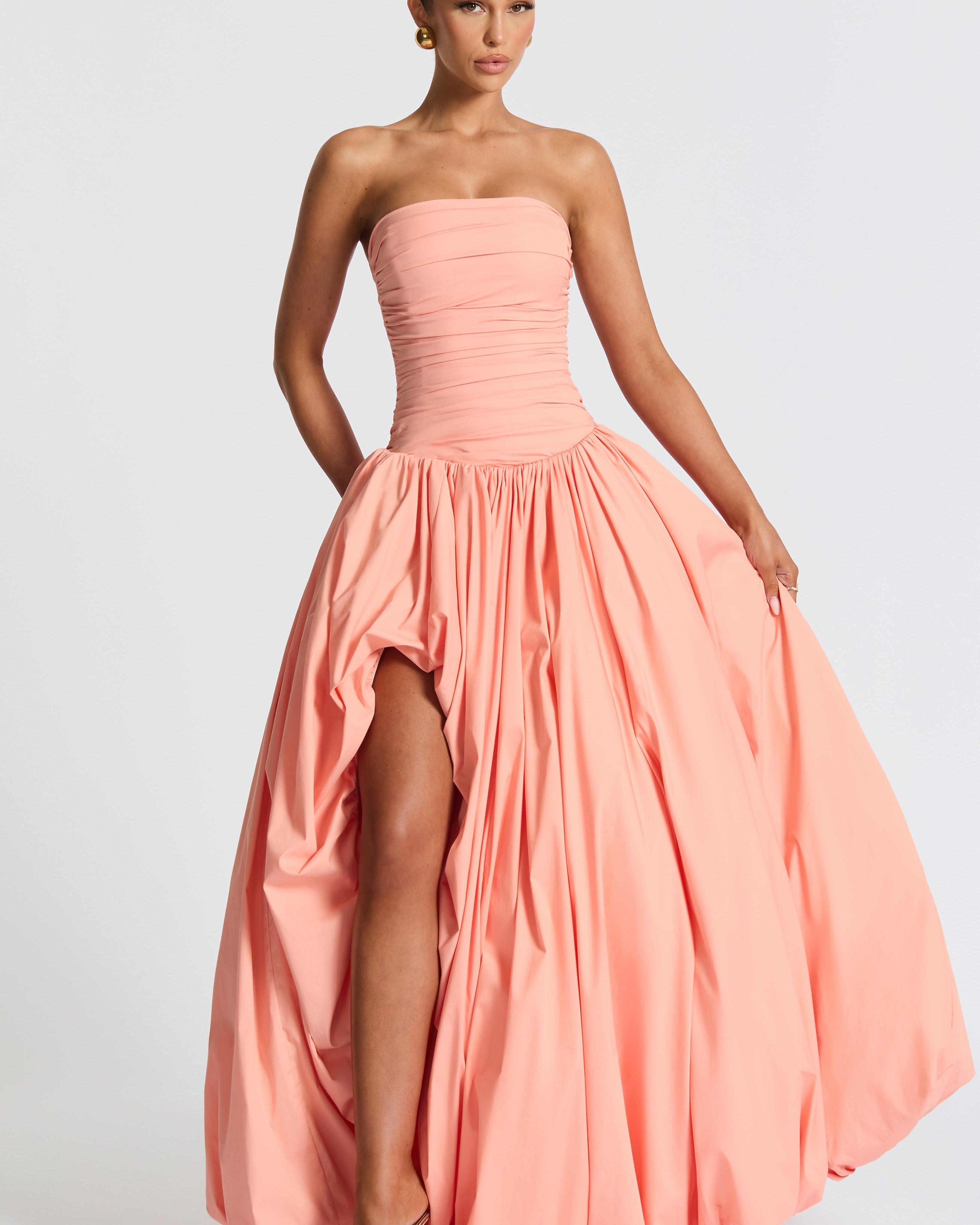 Jillian Maxi Elbise – Şeftali