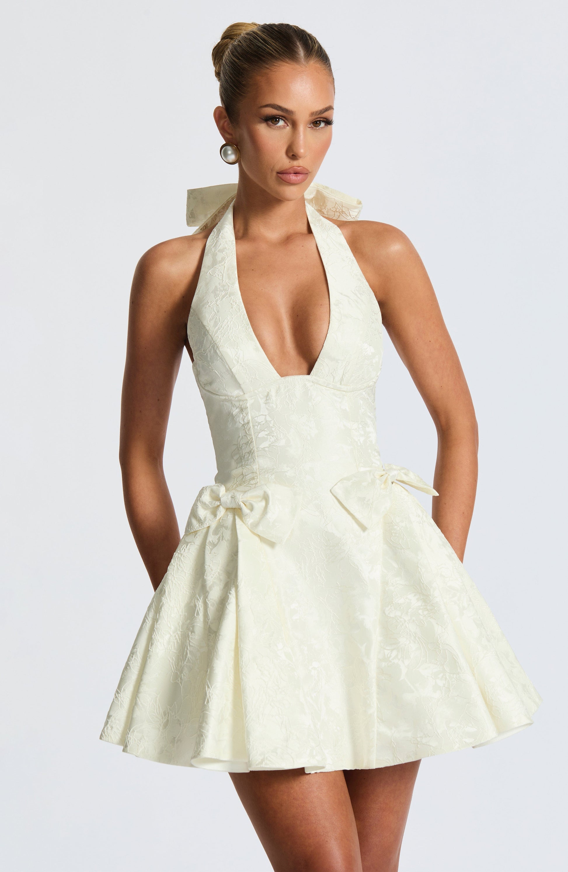 Jocelyn Mini Elbise – Ekru