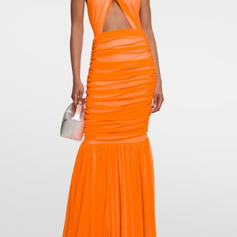 Jodie Cross Halter Yaka Uzun Elbise