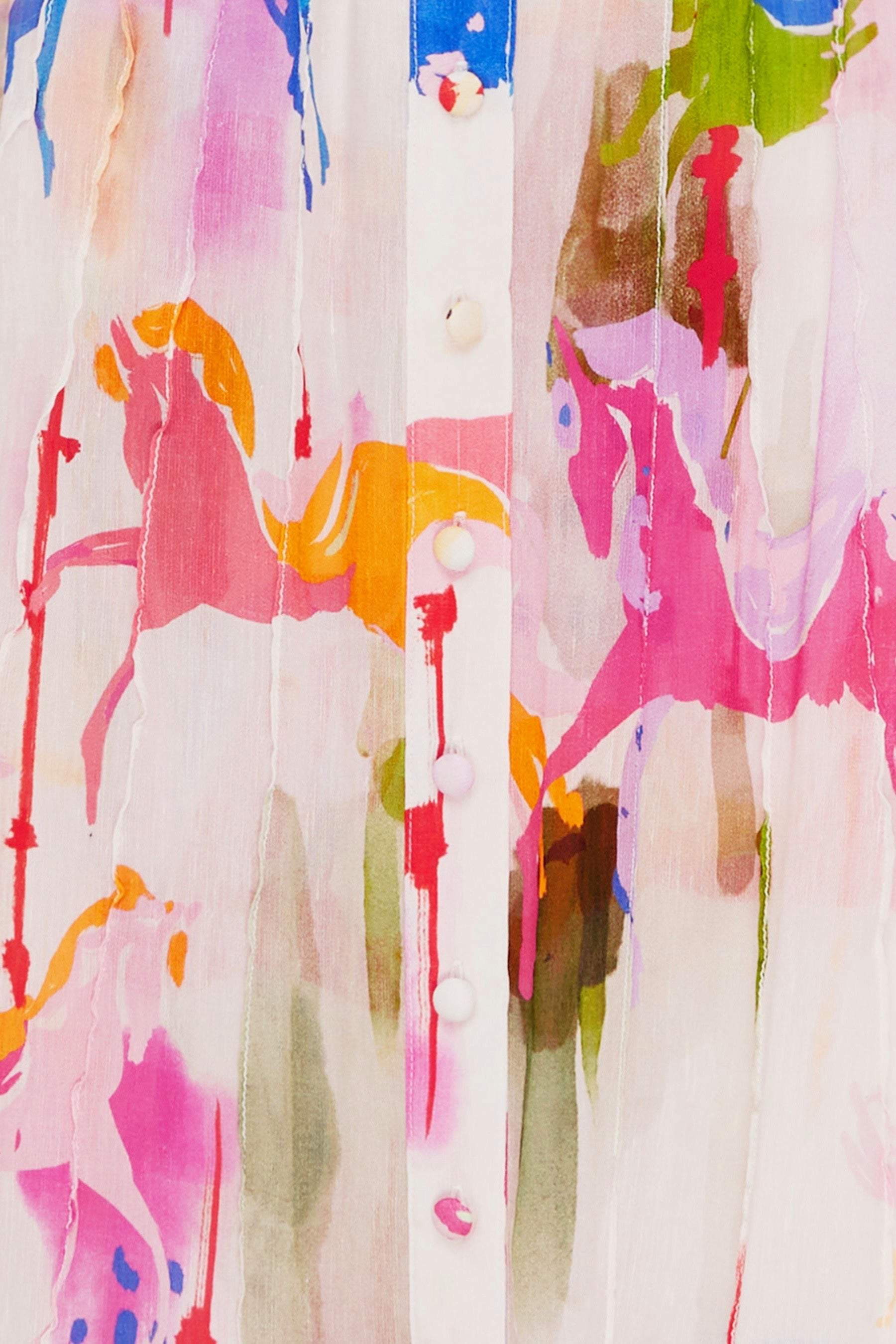 Rhoda Baskılı Kuşaklı Katlı Maxi Elbise