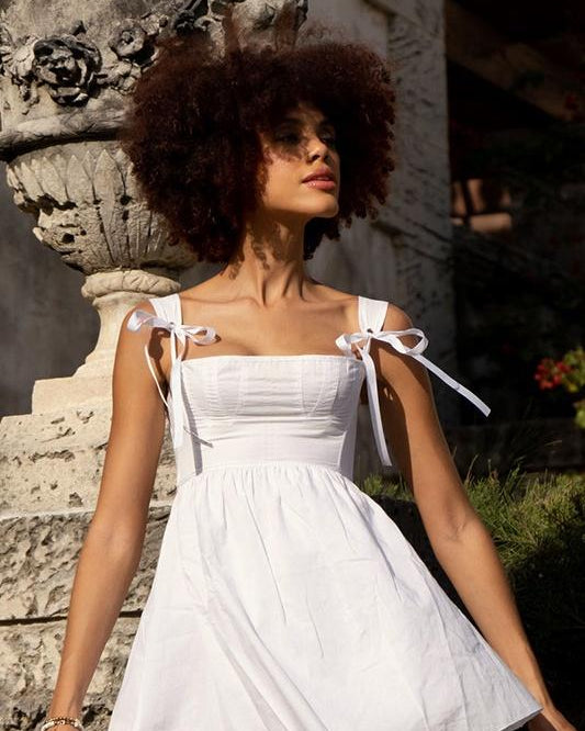 Kayla Fiyonklu Omuz Askılı Mini Elbise