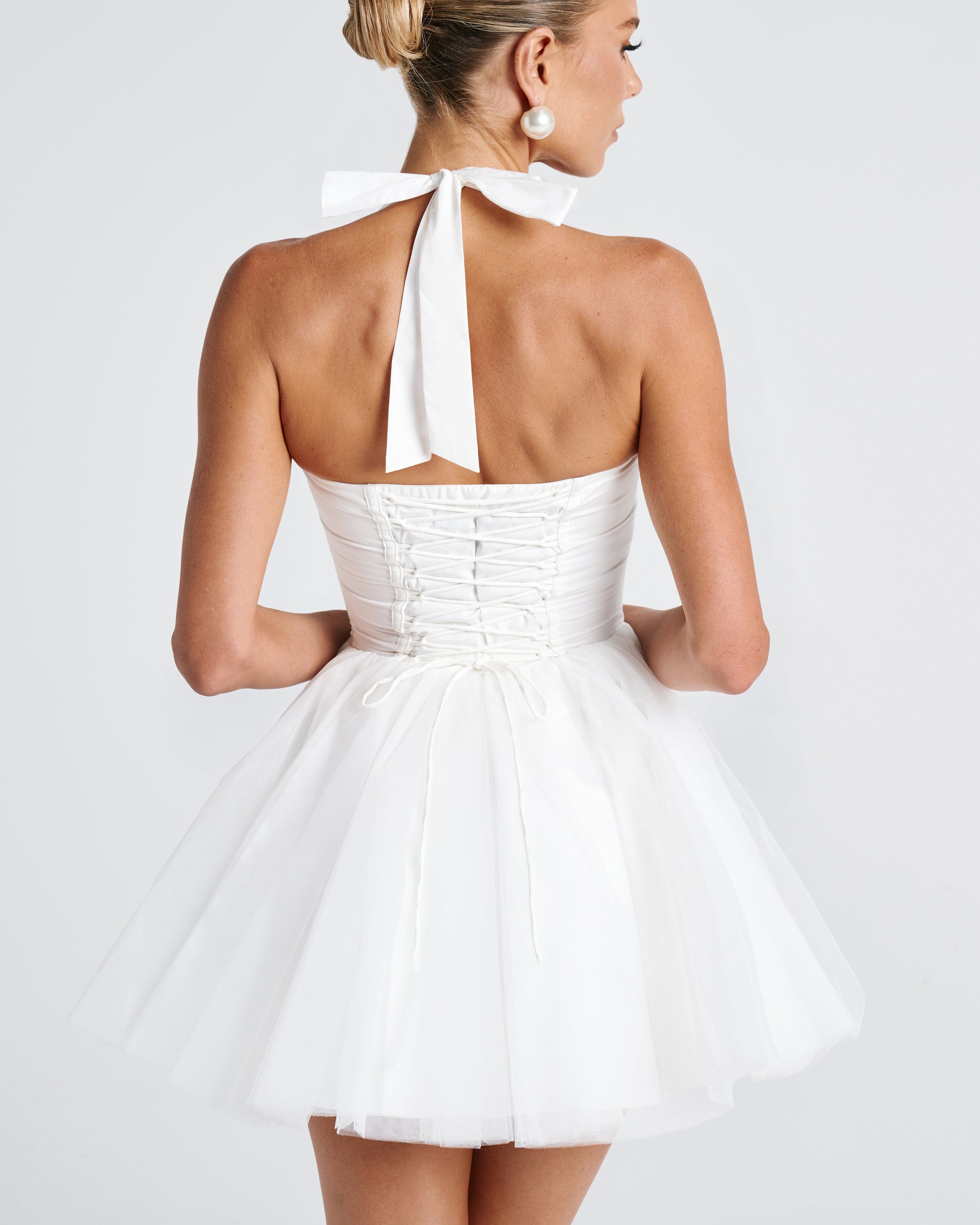 Keely Corset Mini Dress – Ivory