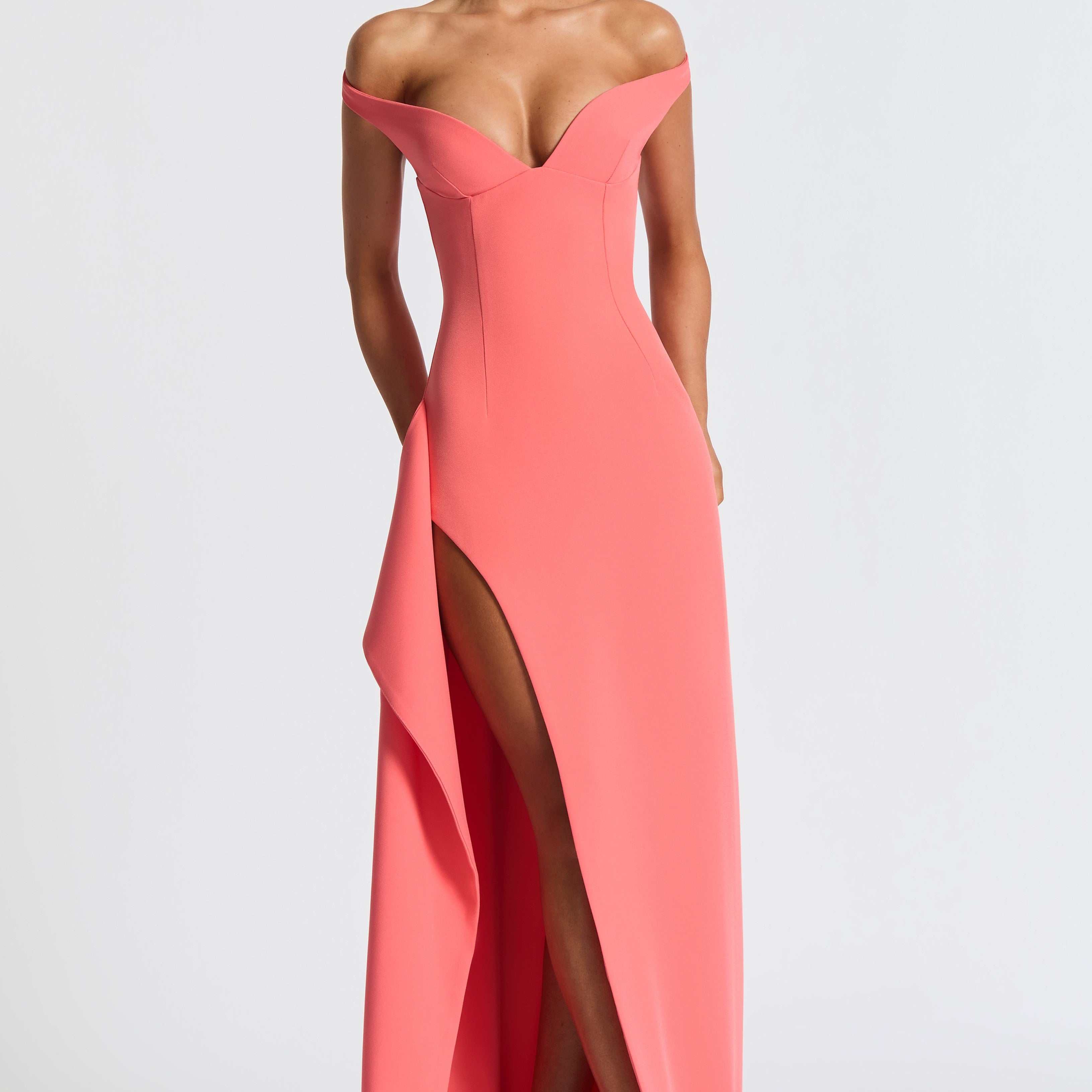 Khalesia Maxi Elbise – Coral Pembe