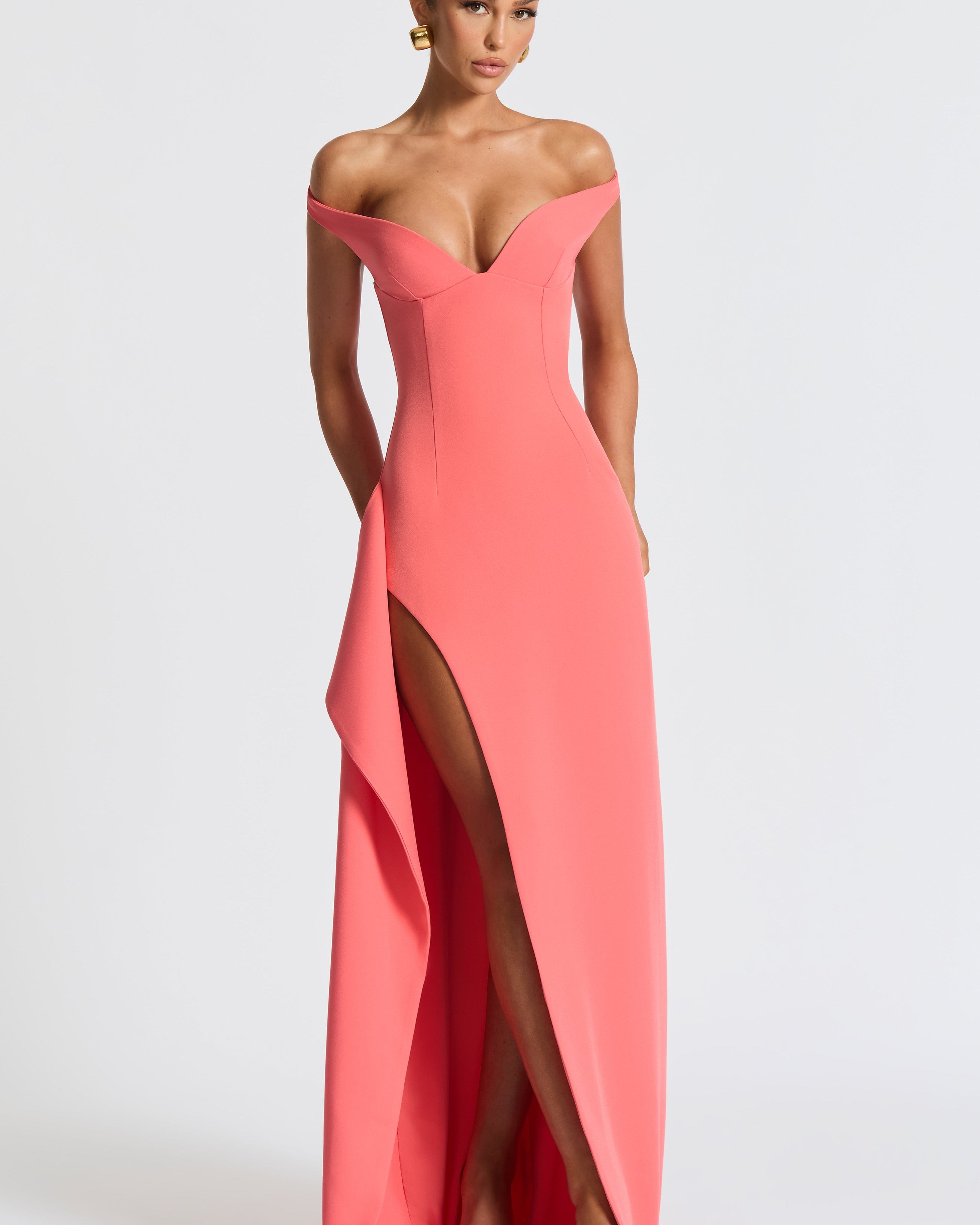 Khalesia Maxi Elbise – Coral Pembe