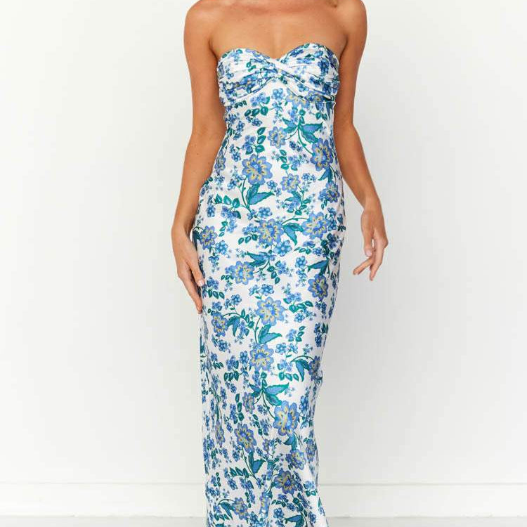 Lorna Baskılı Düğümlü Tüp Uzun Elbise