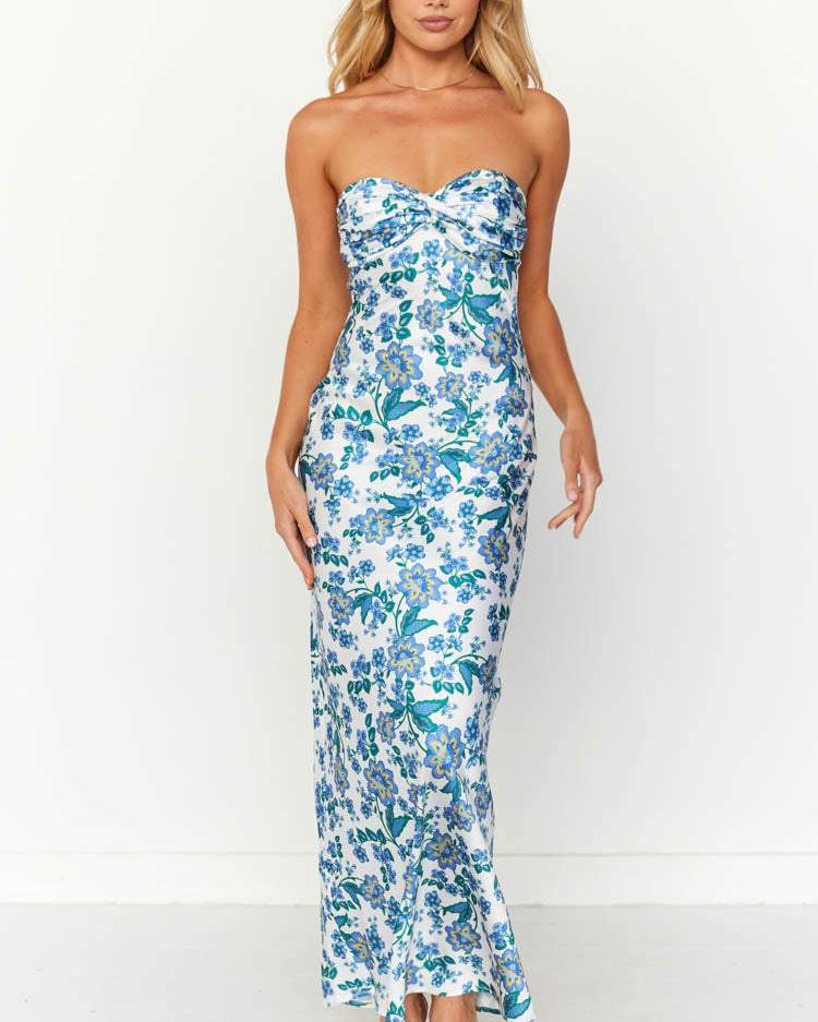 Lorna Baskılı Düğümlü Tüp Uzun Elbise