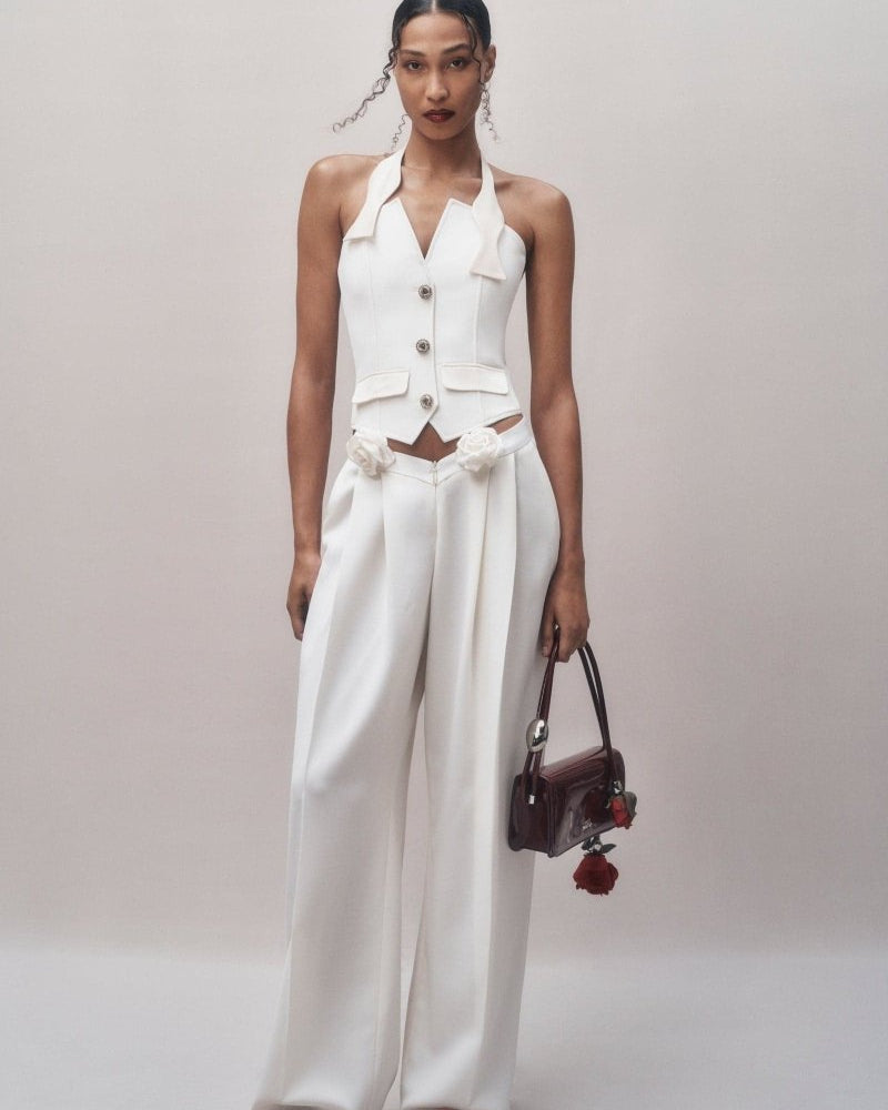 Louise Tuxedo Çiçek Pantolon İşleme Seti