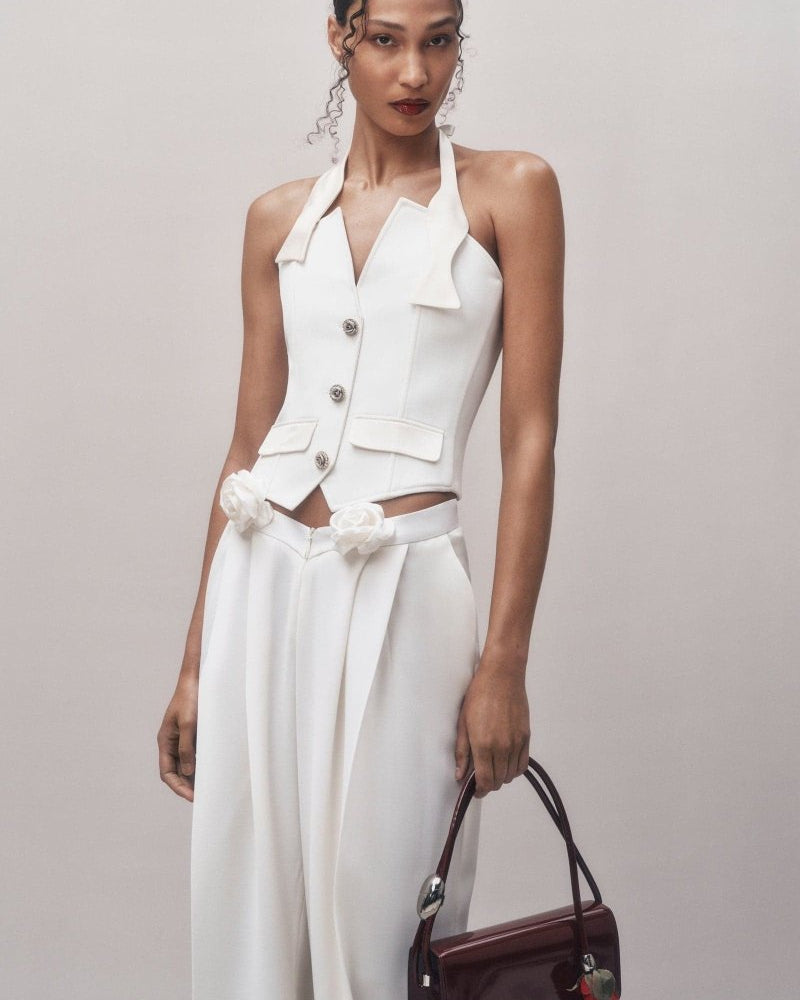 Louise Tuxedo Çiçek Pantolon İşleme Seti