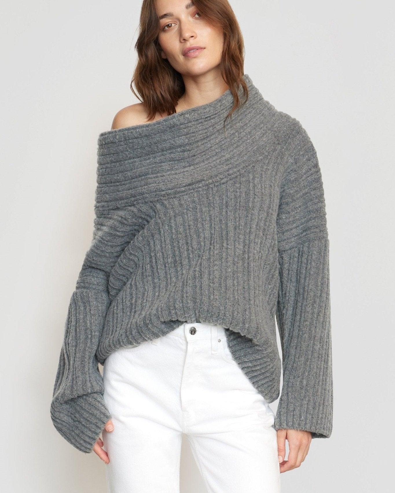 Lucille Asimetrik Yaka Kazak