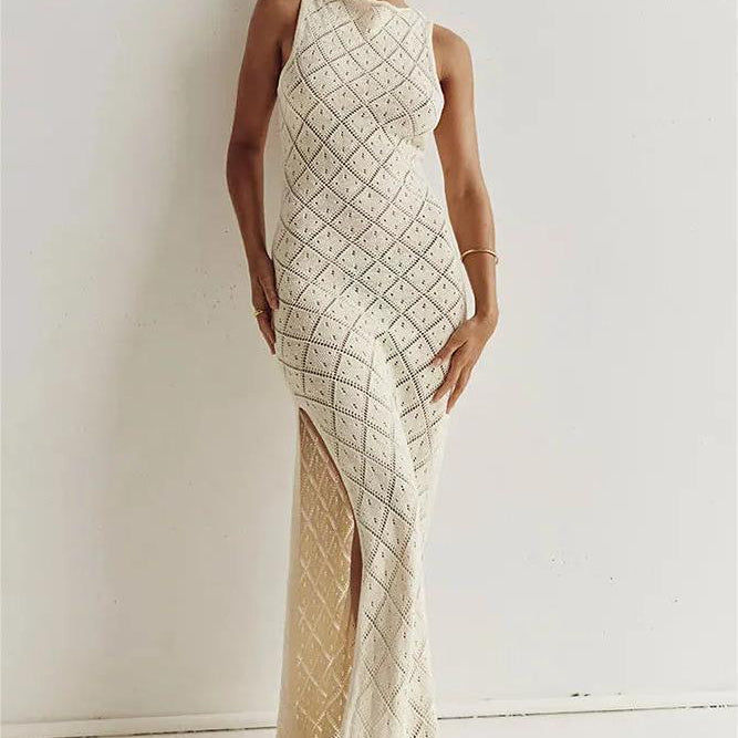 Lynn Örme Yırtmaçlı Uzun Elbise