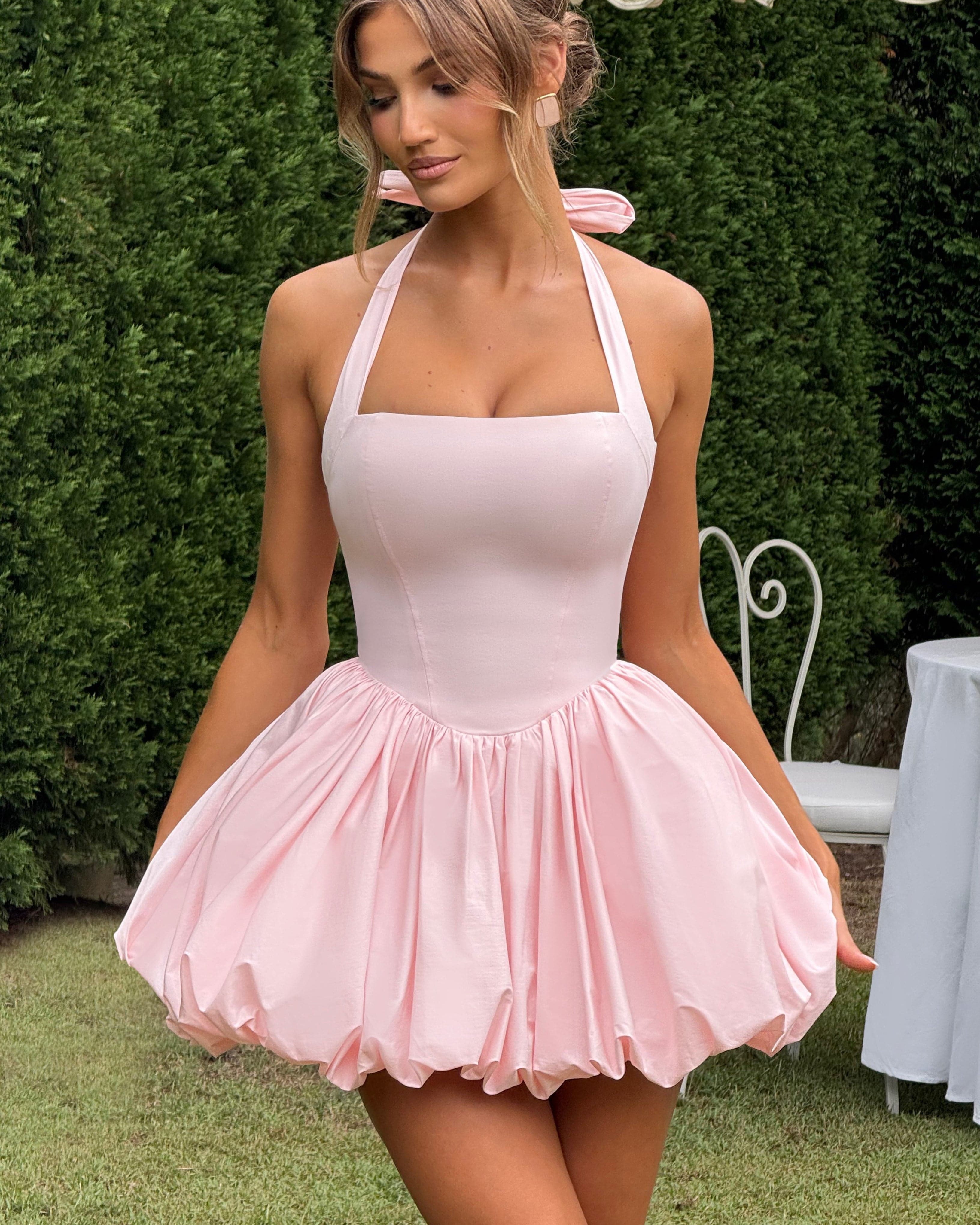 Maricia Mini Elbise – Pudra