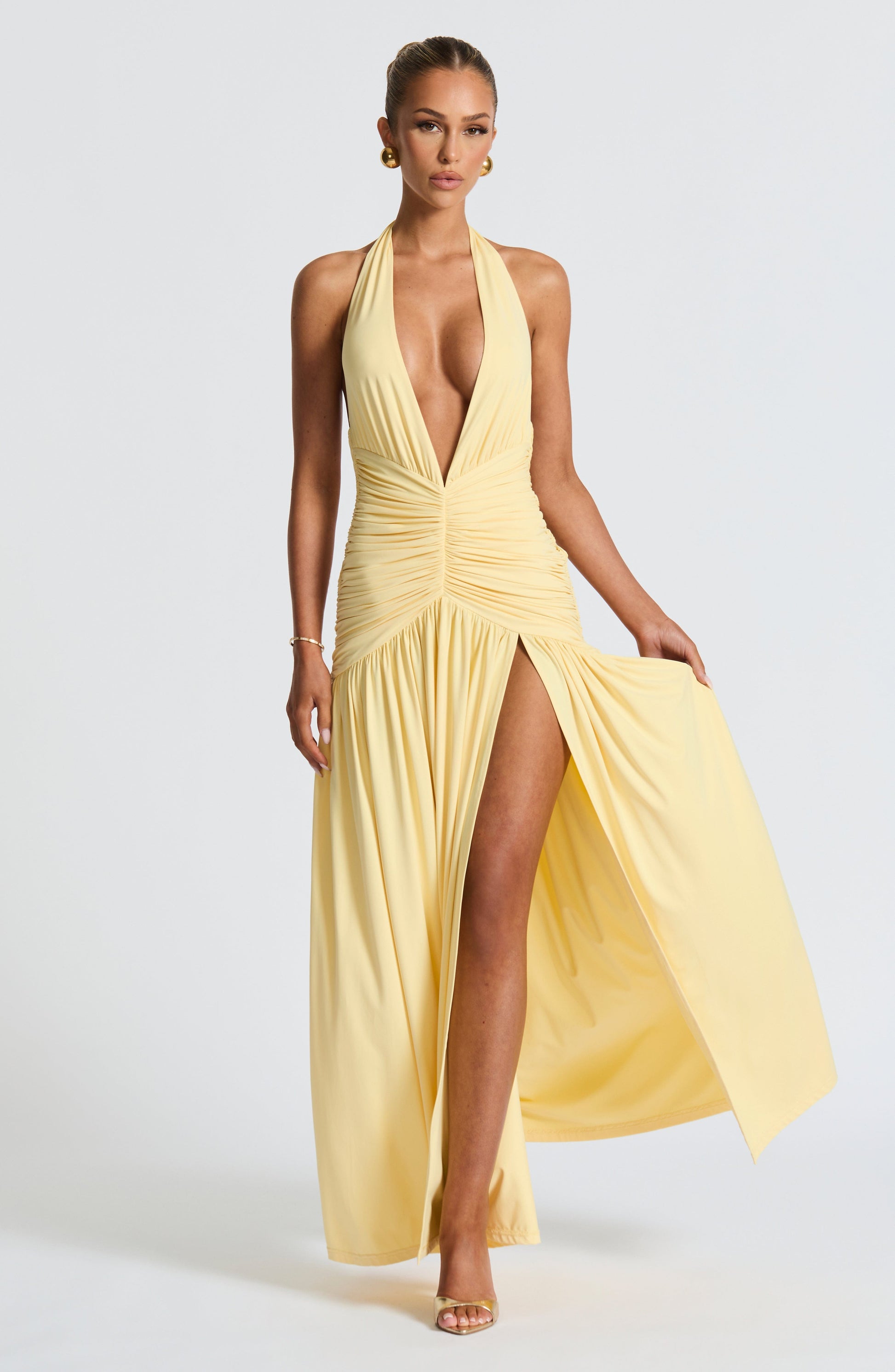 Melania Maxi Elbise – Limon