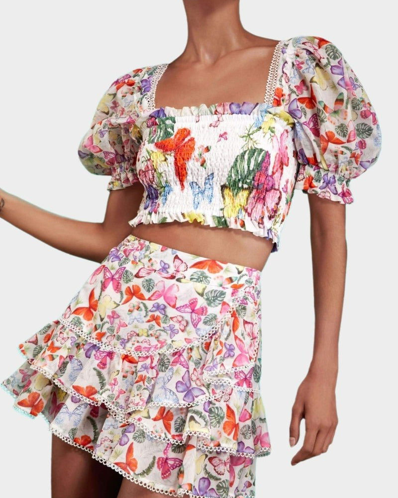 Mona Kelebek Baskılı Set