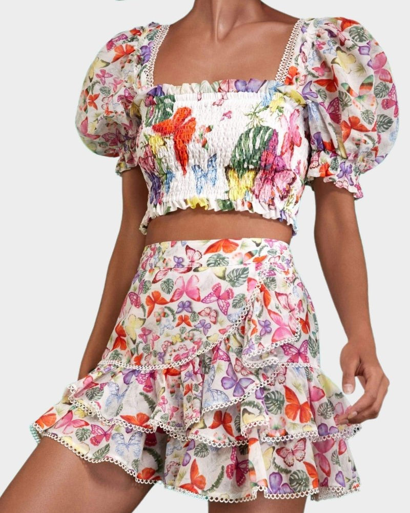 Mona Kelebek Baskılı Set