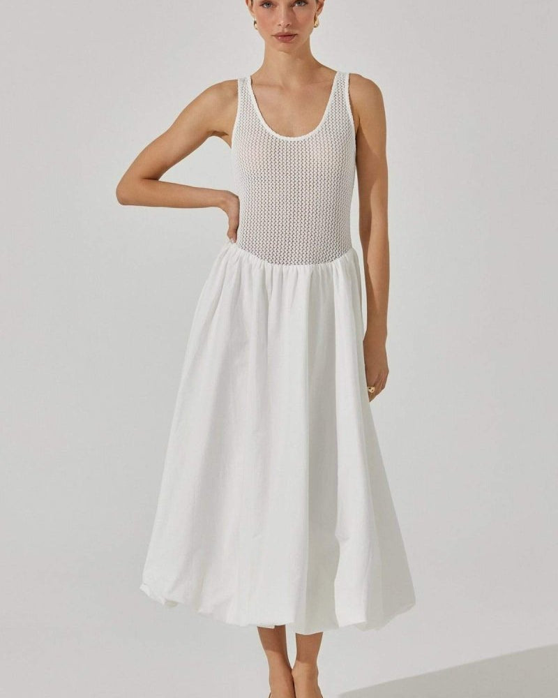 Novia Kontrast Kolsuz Midi Elbise