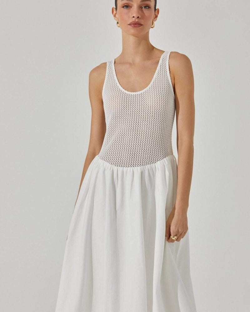 Novia Kontrast Kolsuz Midi Elbise