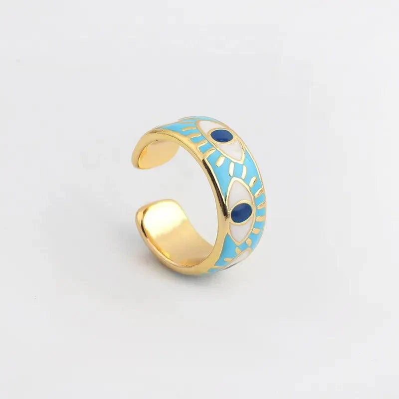 Boho Şık Türk Gözü Ayarlanabilir Yüzük