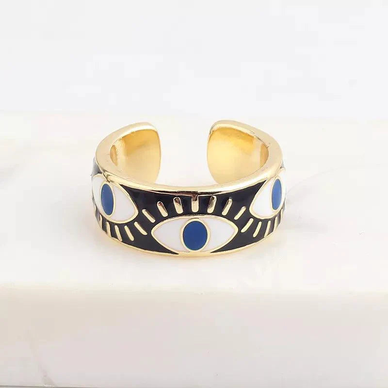 Boho Şık Türk Gözü Ayarlanabilir Yüzük