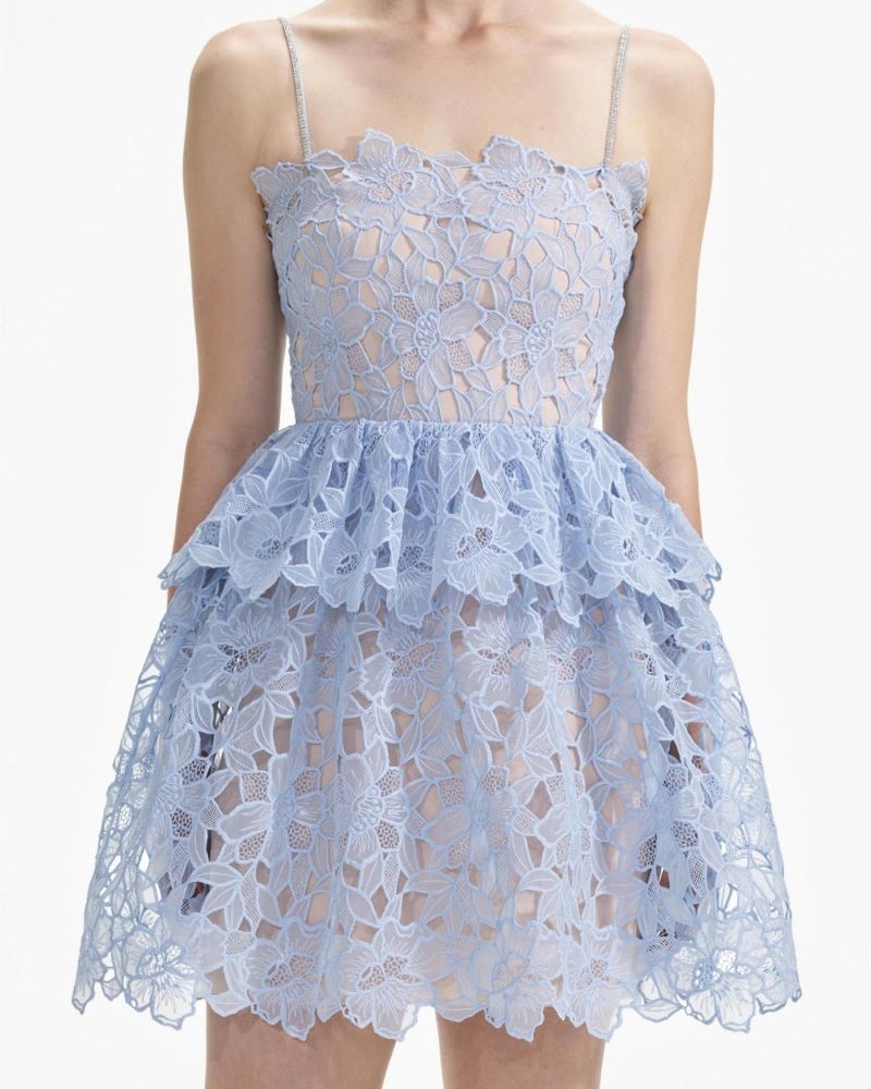 Ophelia Dantel Katmanlı Askılı Mini Elbise