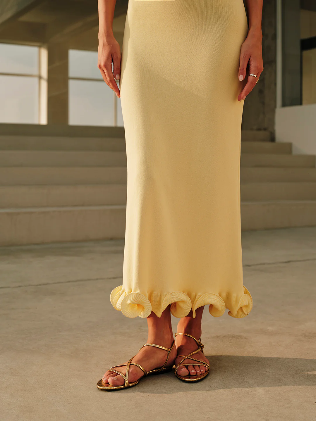 Straplez Uzun Örgü Elbise