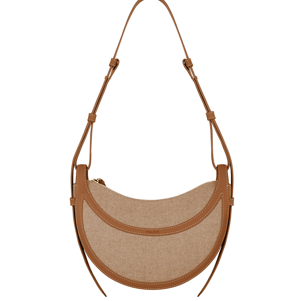 Avelin Omuz Çantası - Kanvas taba/kum beji