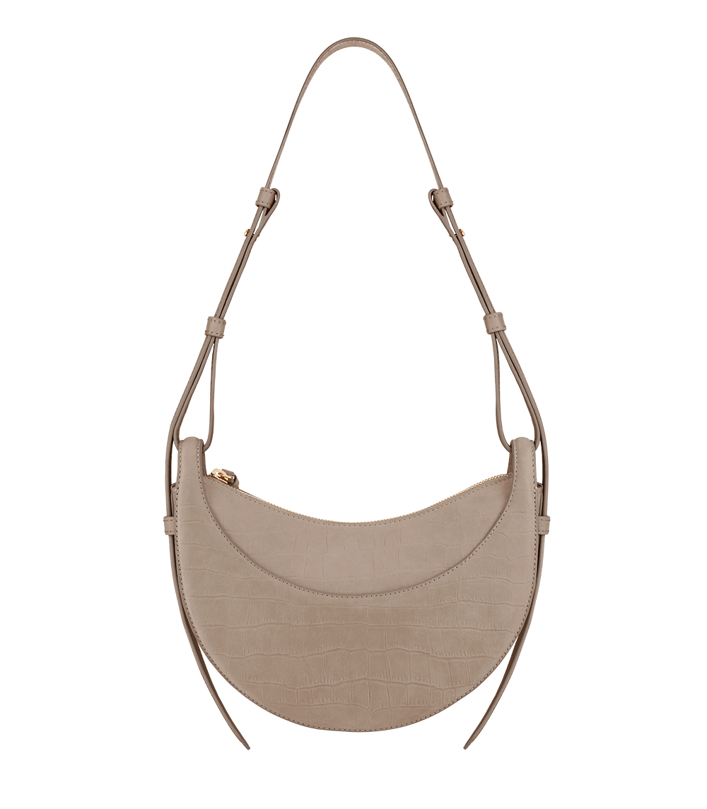 Avelin Omuz Çantası - Timsah derisi kum beji