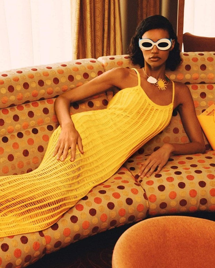 Paula Hollow Örgü Maxi Elbise