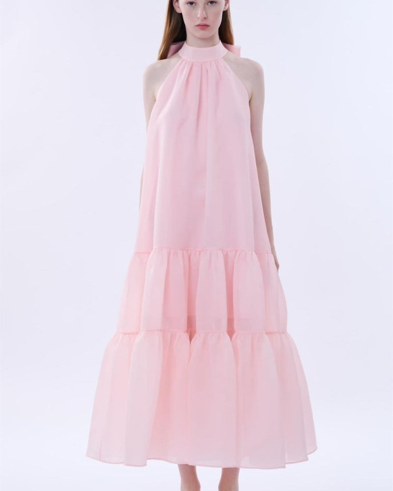 Phoebe Ilmek A Kesim Katlı Maxi Elbise