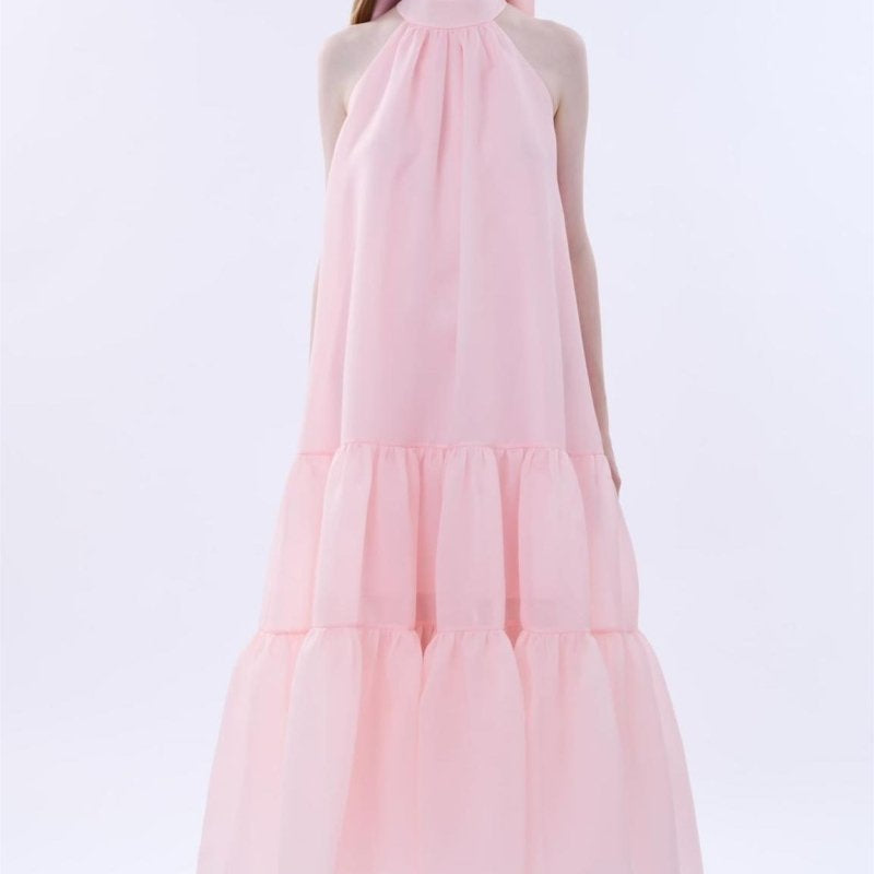 Phoebe Ilmek A Kesim Katlı Maxi Elbise