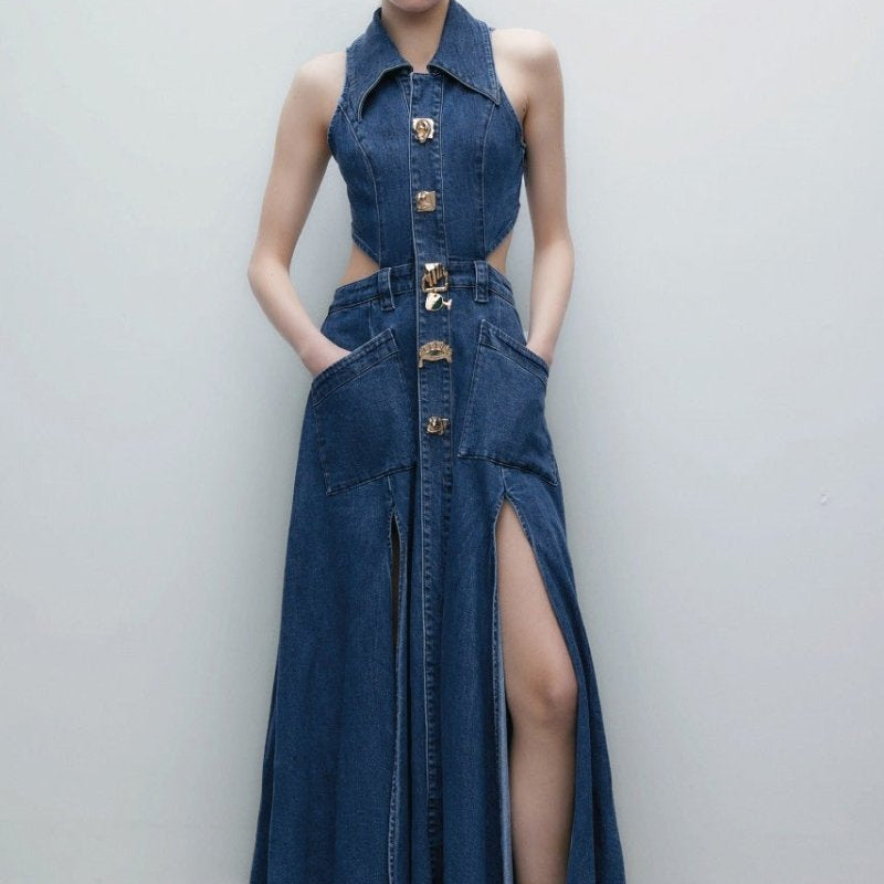 Regina Yaka Kesim Kot Uzun Elbise